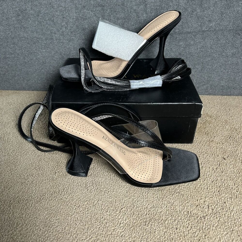Azalea Wang Heels Akira Black Lace Up Womens Size 11